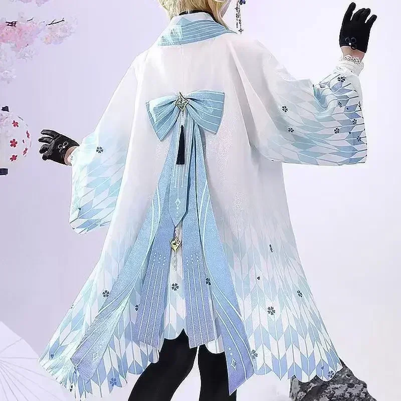 Lumine Doujin Cosplay Game Genshin Impact Cosplay Costume Kimono Halloween Traveler Lumine Dress Doujin