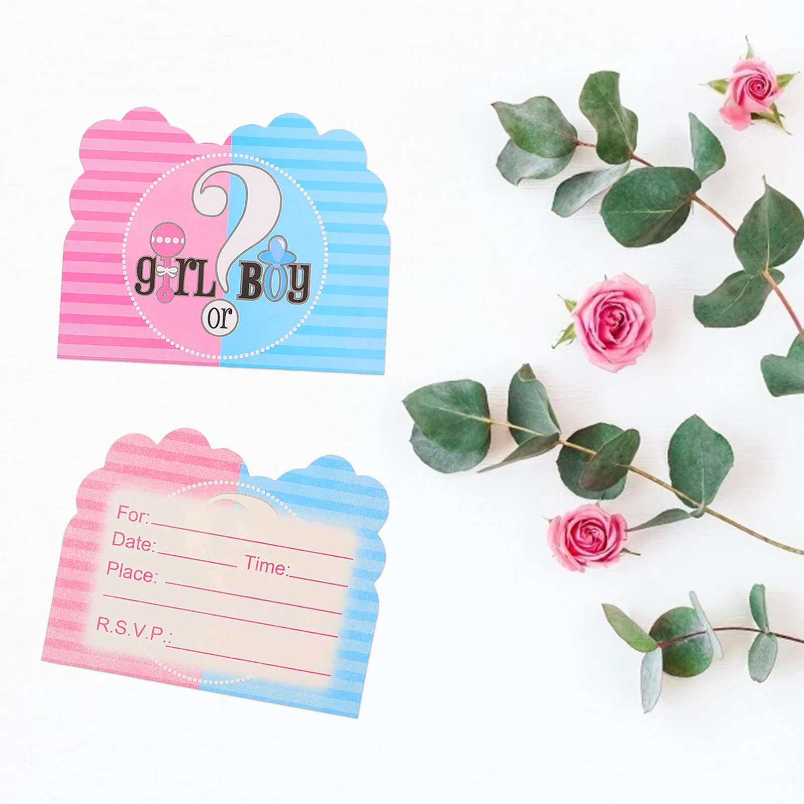 

32Pcs Baby Shower Gender Reveal Invitation Cards Special Design Blank Interior Party Supply Baby Shower Greeting Cards Chic