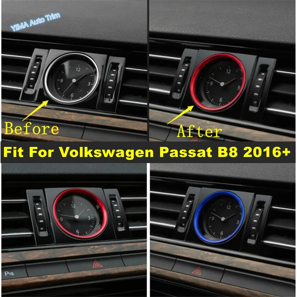 

Car Dashboard Air Conditioning AC Vent Outlet / Center Clock Decor Accessories Cover Trim For Volkswagen Passat B8 2016 - 2019