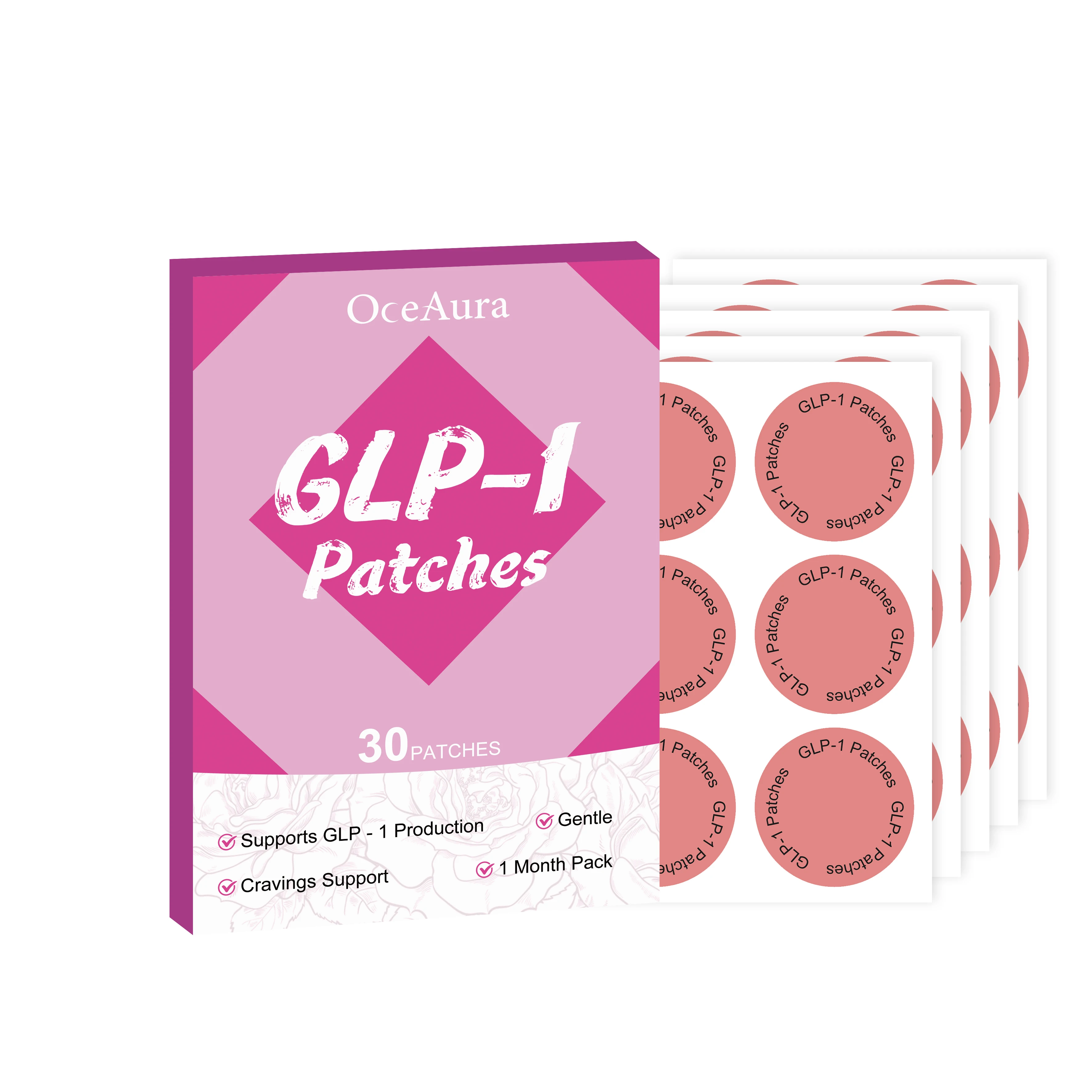 Glp 1 Patches for Weight Loss Skin Slimming Firming Suppressing Appetite Soothing Massage Burning Fat Body Shaping Care Patch