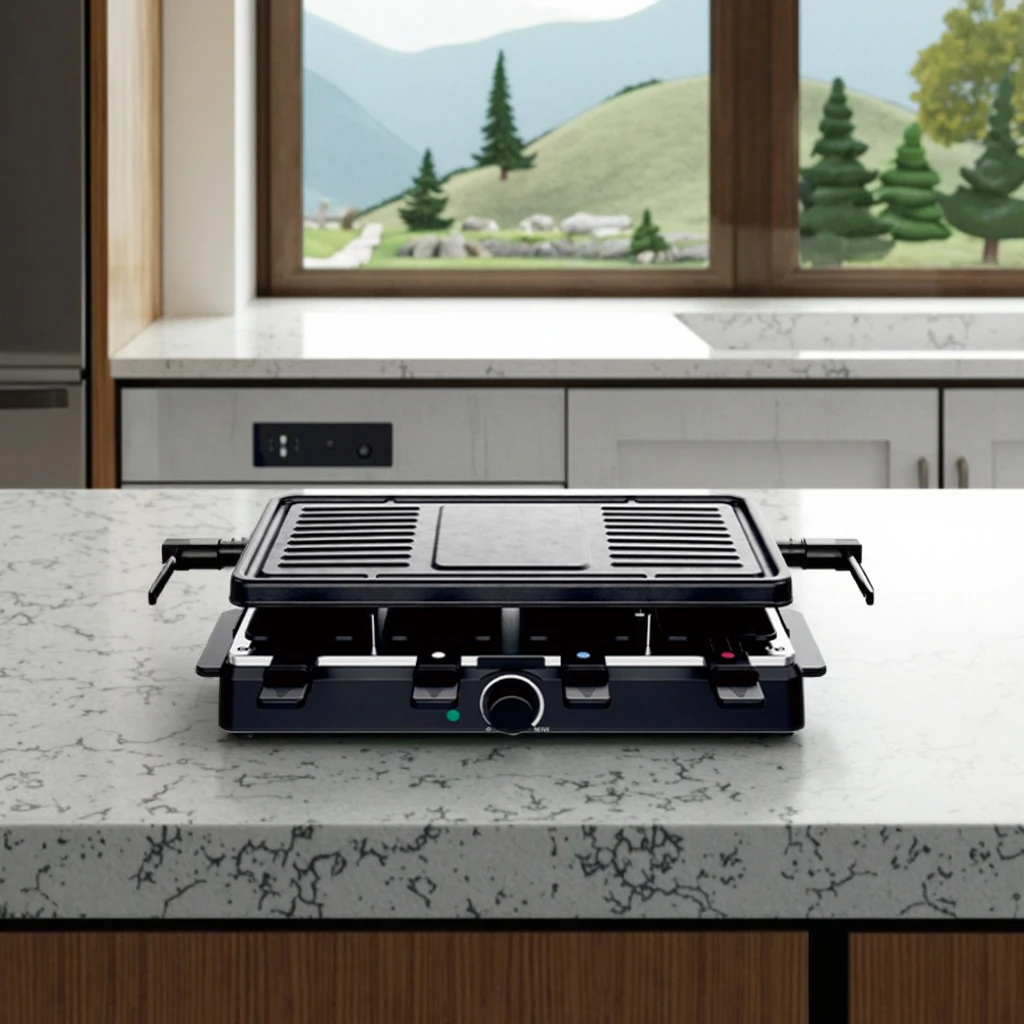 

1200W CE Electric Raclette Grill Household Appliance with Grilling Plate for Hotel BBQ & Party Grilling