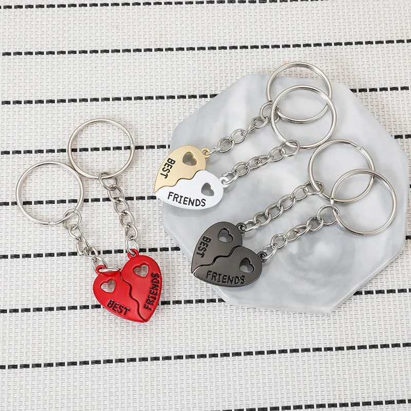 Nuevo llavero de amistad BFF para 2 mejores amigos, regalos BFF para 2 corazones a juego, juego de llaveros para mejores amigos para siempre