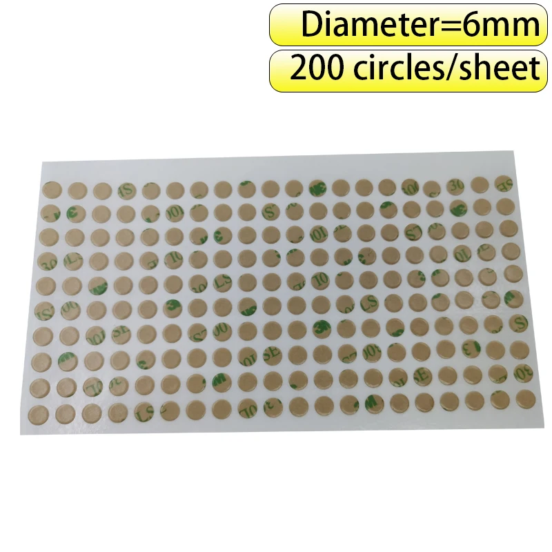 200circles/sheet, Diameter =6mm 3M 9472LE 300LSE Strong Bonding Round Disc Circles for button, key, 0.13mm thick