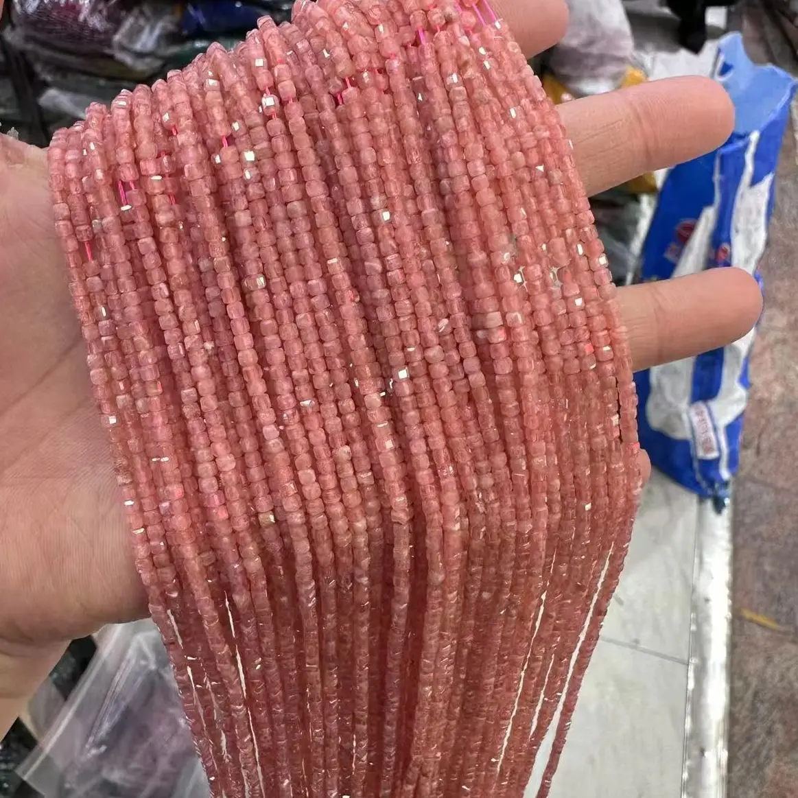 

AAAAA Good Natural Rhodochrosite Gemstone Faceted Cube Loose Bead Making DIY Bracelet Necklace for Jewelry Accessories Wholesale