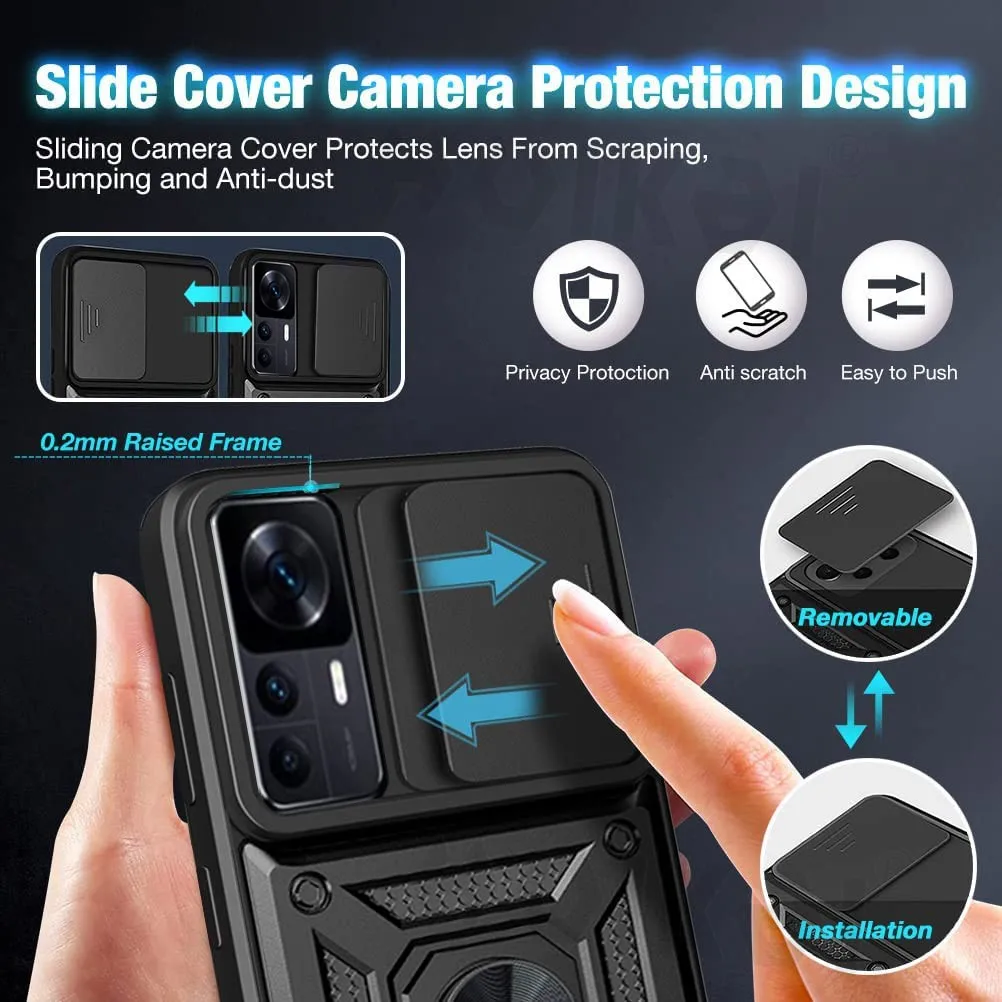 Case For Xiaomi 12T Pro 12 12X 12 Pro Lite Redmi Note 11 11S 10 A1 Poco M4 X4 Pro Slide Lens Camera Shockproof Protective Cover