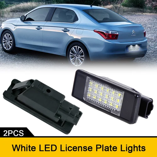 Luces LED blancas para matrícula, Error libre para Citroen Berlingo C2 C3 C4 Picasso C5 C6 C8 DS3 DS5 c-elysee Jumpy, 2 uds.