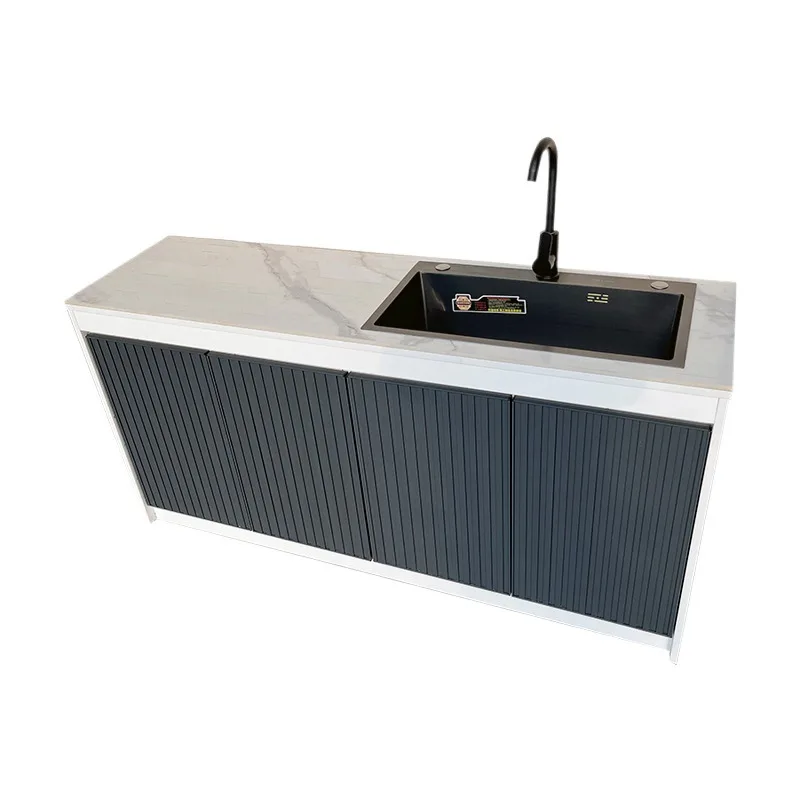 

Outdoor aluminum alloy cabinet sink villa all aluminum alloy grille door garden wash