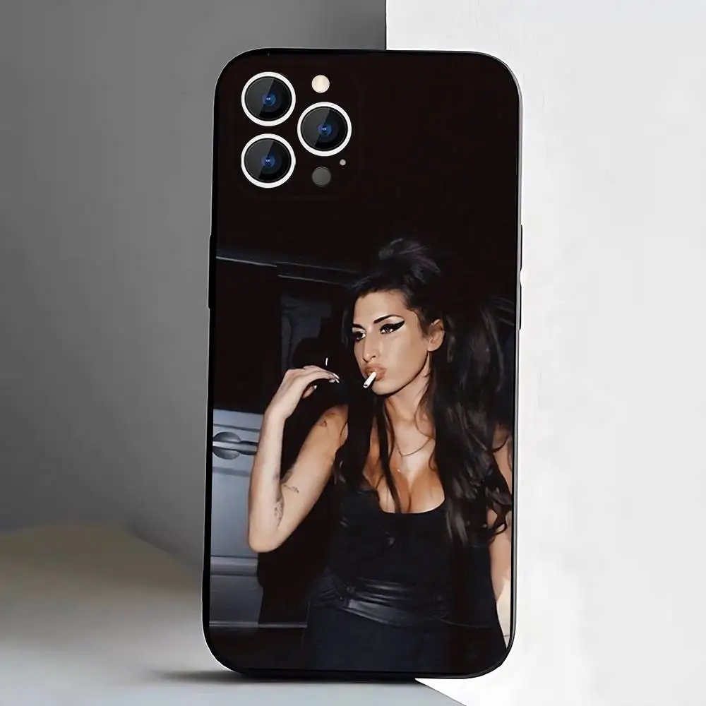 Custodia per telefono A-Amy Winehouse per iPhone 17,16,15,14,13,12,Pro,Max,Plus,E,SE4,Air,Mini Scatola morbida nera