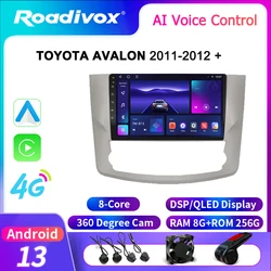roadivox Android car radio for TOYOTA AVALON 2011 2012 stereo GPS Navigation video Multimedia Player tape recorder carplay