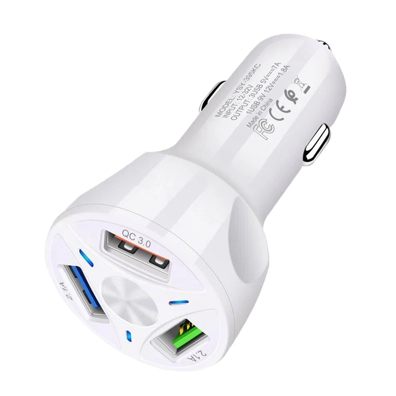 QC3.0 Fast Charge Car Charger 3USB Car Charger 5V/7A Multi-Port Car Charger One For Three 36W Car Charger