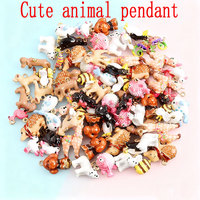 5pcs/lot Colored Drip Oil Alloy Pendant Whale Pufferfish Duck Bear Hedgehog Alpaca Jewelry for Handmade DIY Necklaces Keychains