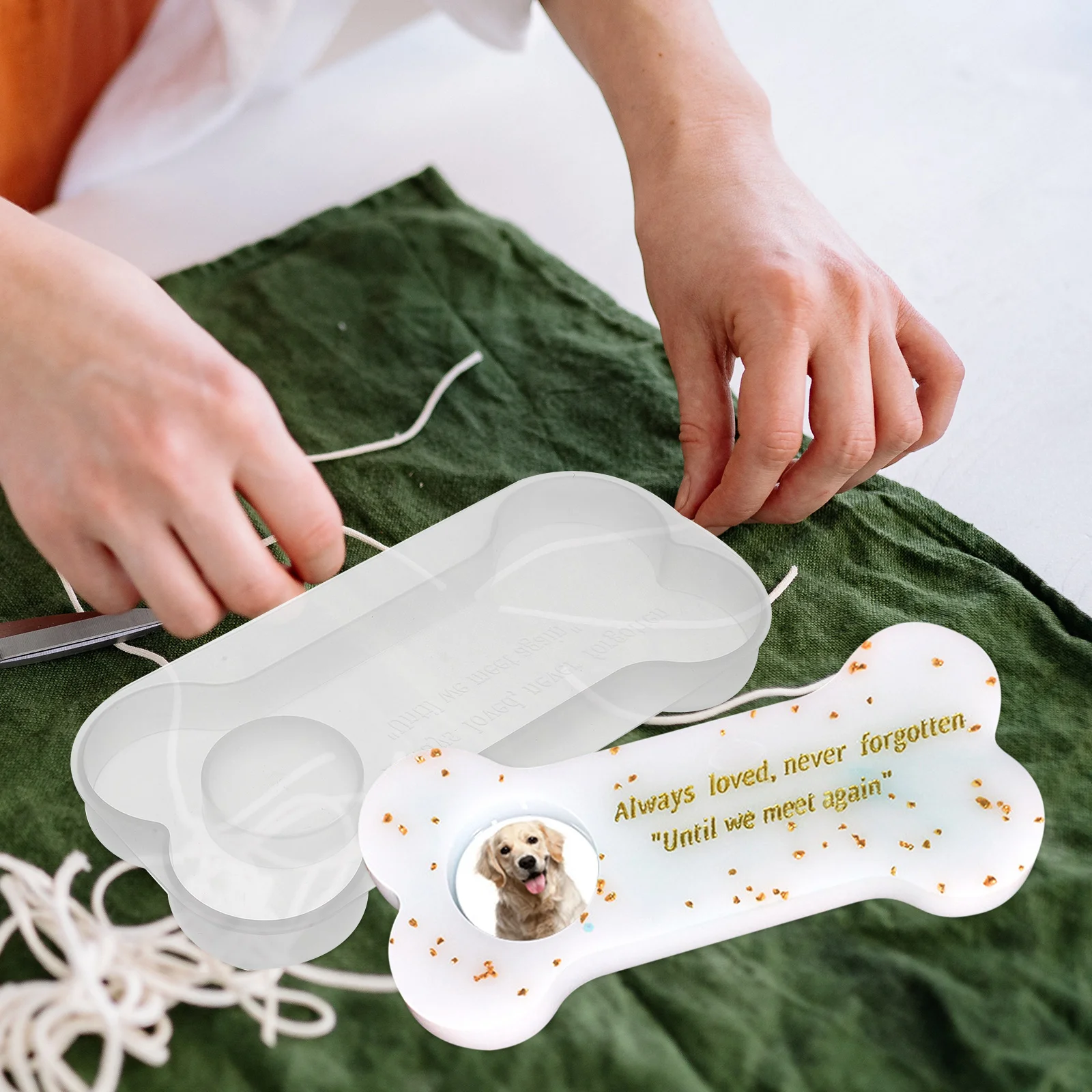 

Silicone Bone Shape Mold For Diy Holder Pet Memorial Stone Reusable Craft Casting Molding Tool Durable Flexible Design