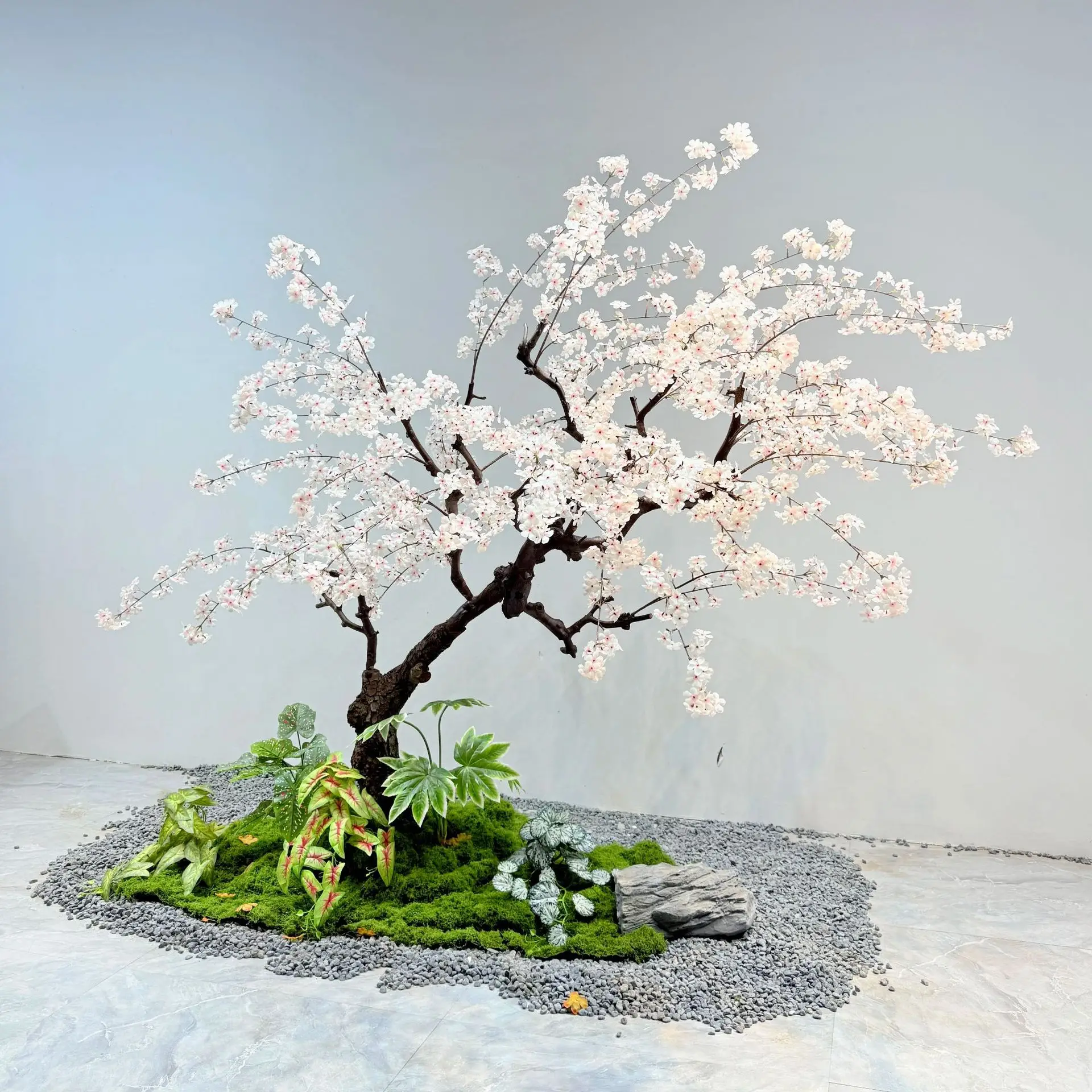 Simulation pear blossom apricot peach cherry blossom new Chinese style indoor and outdoor partition wedding soft
