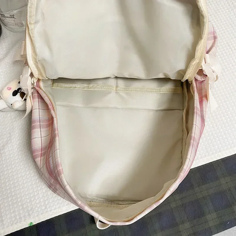Large-capacity Cute Women Multi-Pocket Nylon Backpack Ins Junior High School Student School Bag Female Girl Backpack Laptop Book