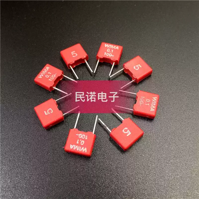 10-100pcs WIMA German Weima capacitors 100V 0.1UF 100V104 100NF, with a pin distance of 5mm, available for direct purchase in st
