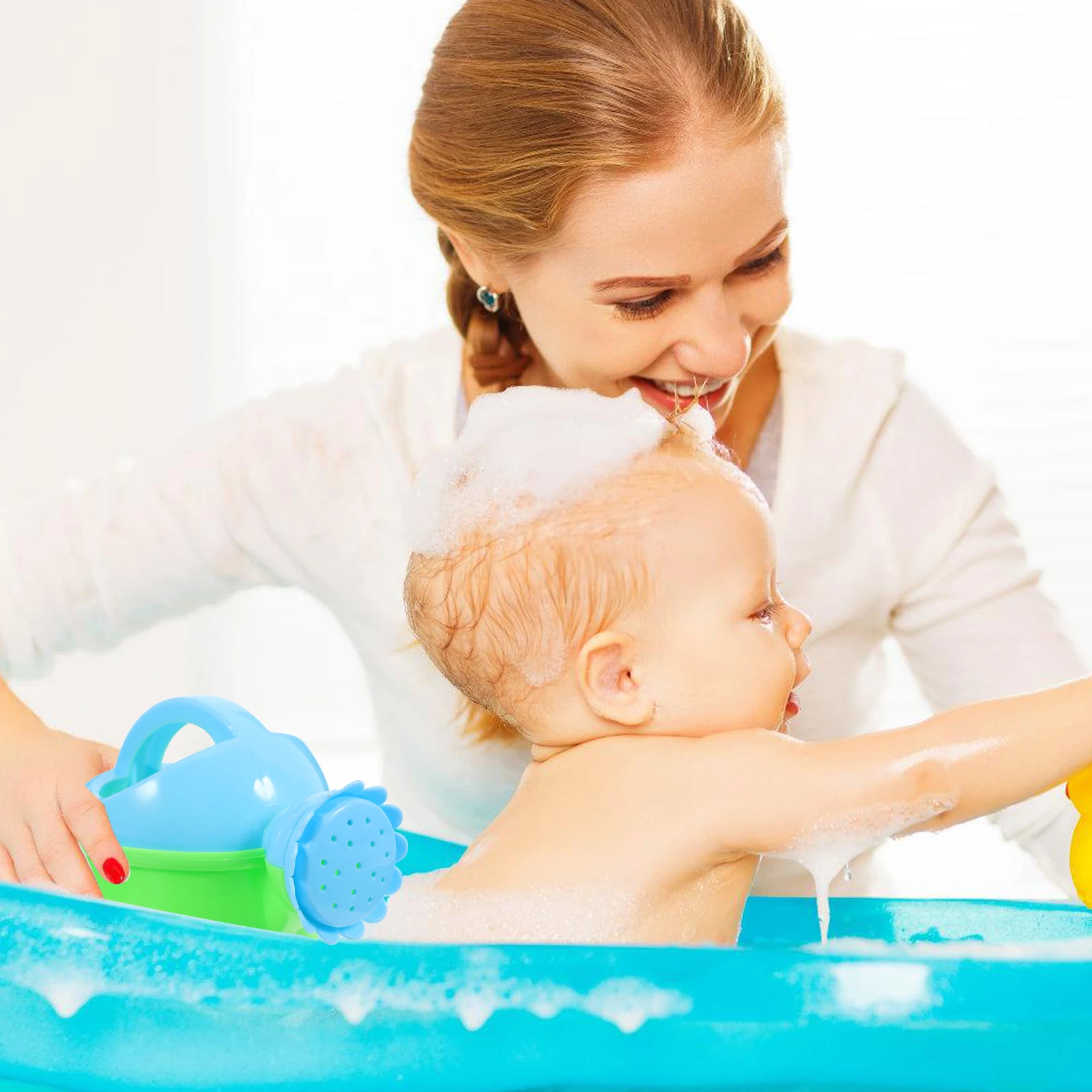 2 pezzi annaffiatoio per bambini adorabile bagno estivo gioco in spiaggia doccia in plastica bambino spremere lo sviluppo del tempo del bagno