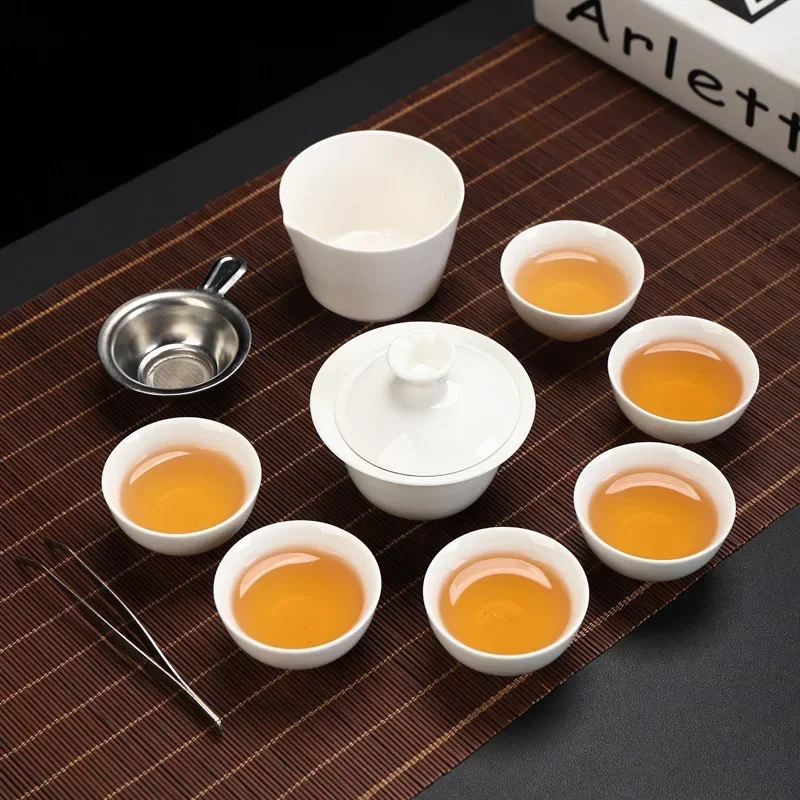 Chinês Viagem Kung Fu Chá Set, Cerâmica Teacup portátil, Serviço de Porcelana, Gaiwan, Copos, Caneca de Cerimônia Bule