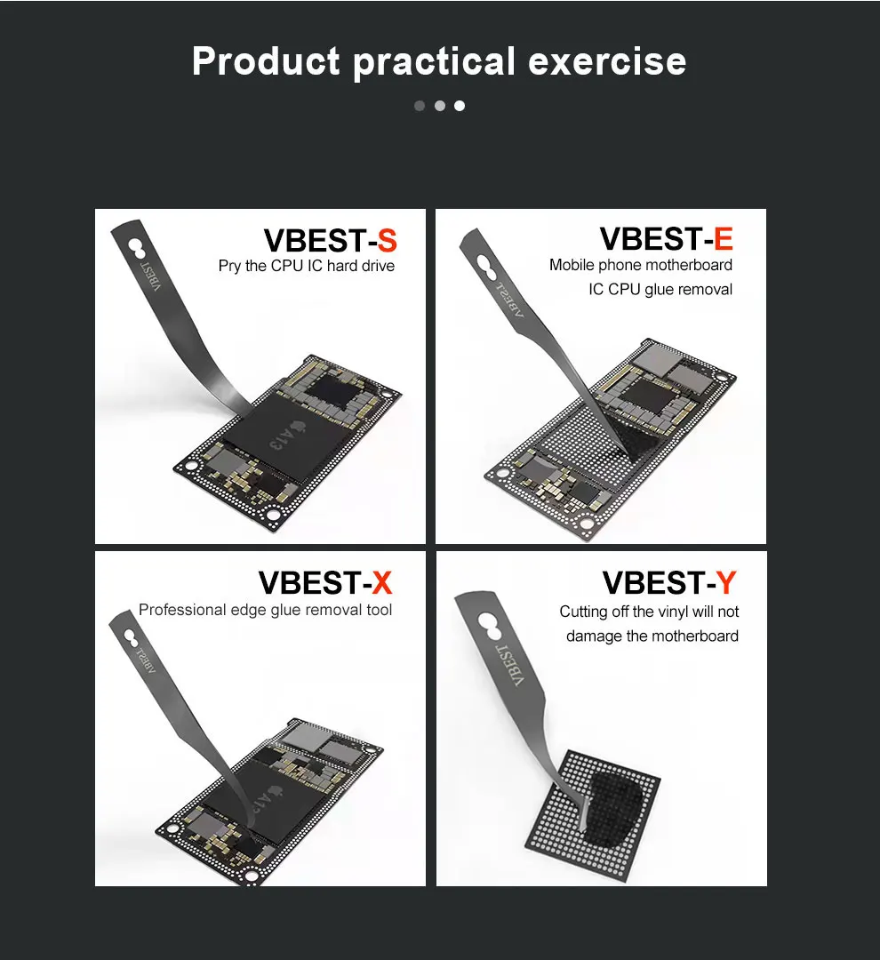 BST-69A + 4ใน1ชิป IC บางมีดใบมีด CPU โลหะ Pry Remover เมนบอร์ดมือชุดเครื่องมือสำหรับโทรศัพท์คอมพิวเตอร์ซ่อมเครื่องมือ