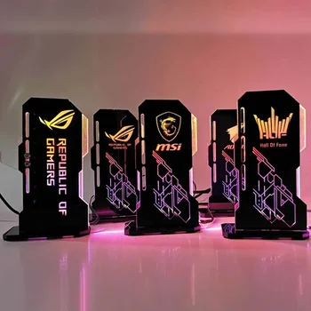 Barrow GPU holder vertical VGA bracket customize graphics card support 5V ARGB 3Pin AURA sync MOD