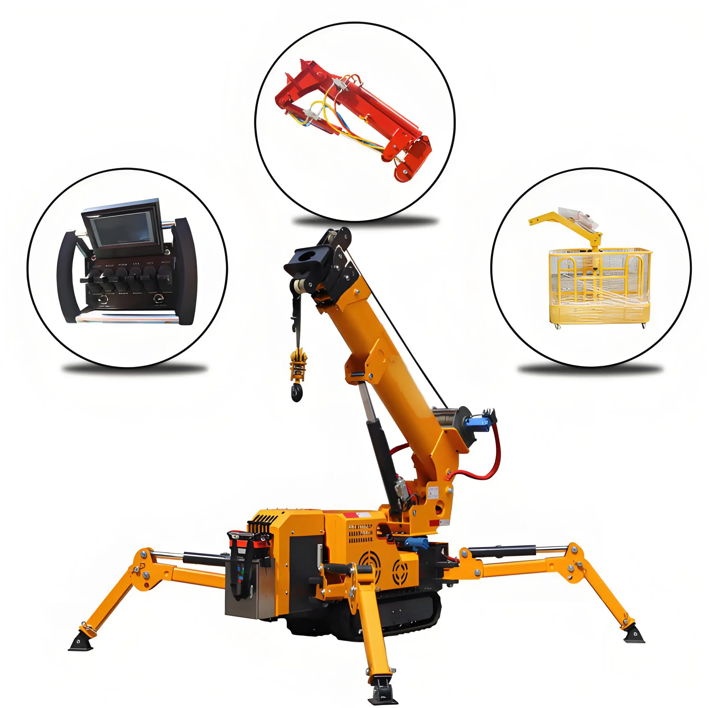 3Ton/5Ton/6Ton/8Ton/12Ton Mini Crawler Spider Crane with Quick‑Connect Hydraulics & Modular Outrigger Setup