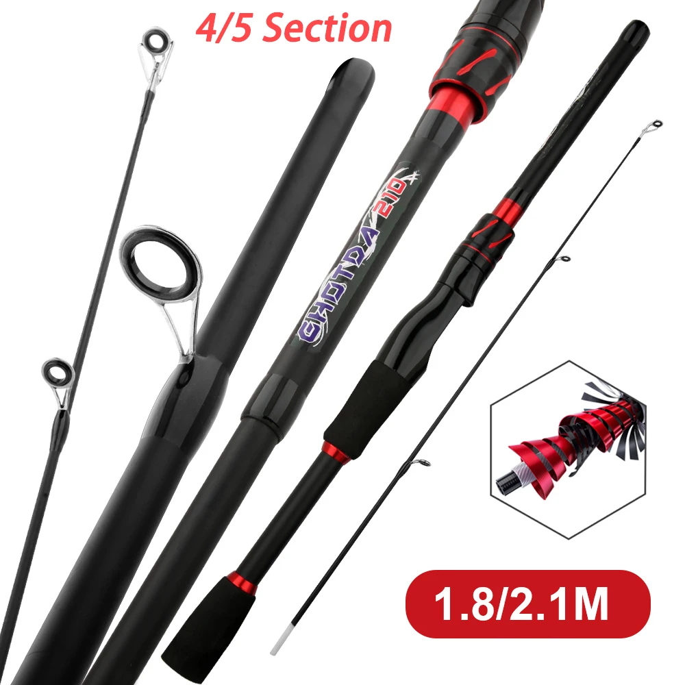 Lure Test 3-15g Spinning Casting Lure Fishing Rod 4/5 Section Short Travel Ultralight Telescopic Pole High Quality 1.8m/2.1m