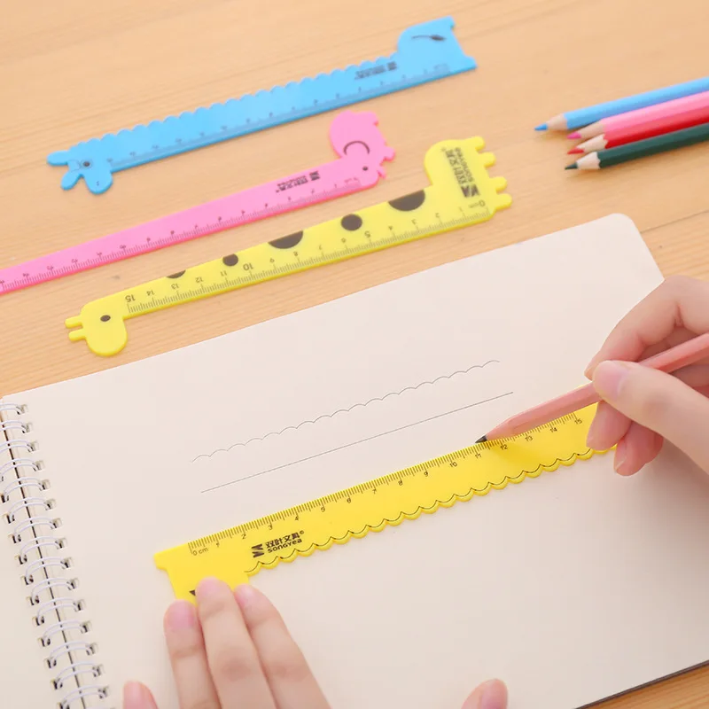 2 Pcs Giraffe Ruler Kawaii Accessories Cute Ruler Novelty Stationery Patchwork Ruler of Drafting Rules Kids Stationery