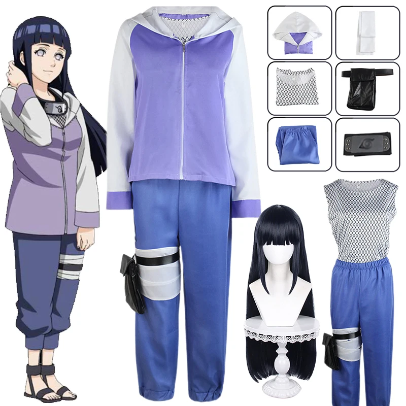 

Аниме Хьюга Хината Косплей Костюм Ниндзя Хината Хьюга Фиолетовая Униформа Парик Хэллоуин Карнавальные Вечерние Наряды для Женщин Cos