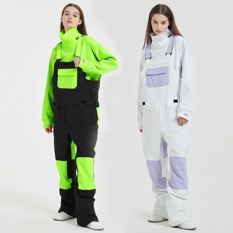 Pantalones de esquí deportivos para hombres y mujeres, monos de esquí impermeables a prueba de viento, pantalones de correa para snowboard al aire libre, invierno, nuevo, 2025