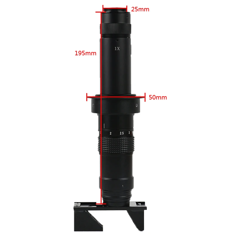180X 300X Parallel Optics Manual 3D /2D Monocular C Mount Microscope Video Camera Lens  Zoom 3D Lens for PCB Welding Observation