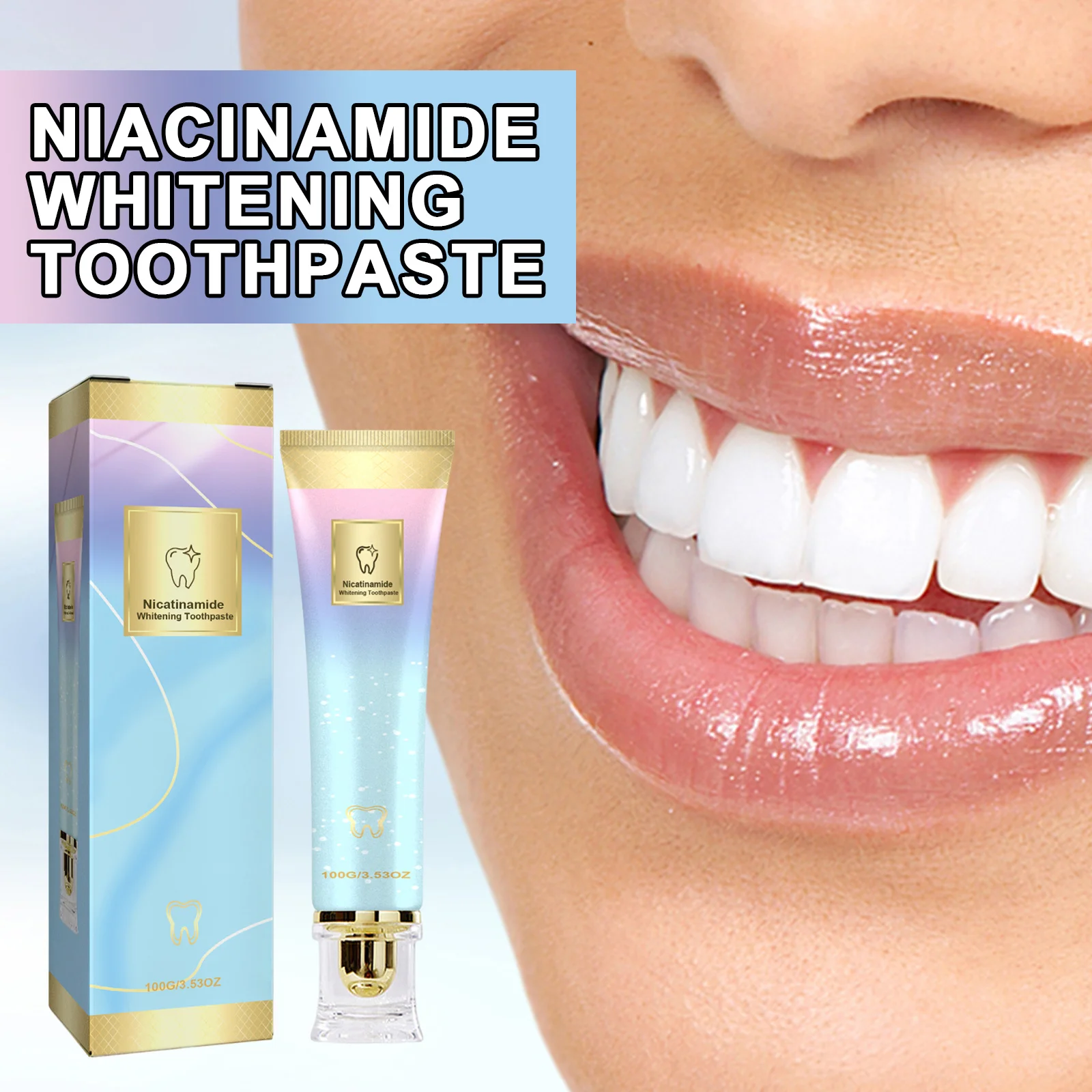 

Nicotinamide Brightening Toothpaste Deep Cleaning Yellow Teeth Stains Removal Fresh Breath Enamel Gums Care Whitening Toothpaste