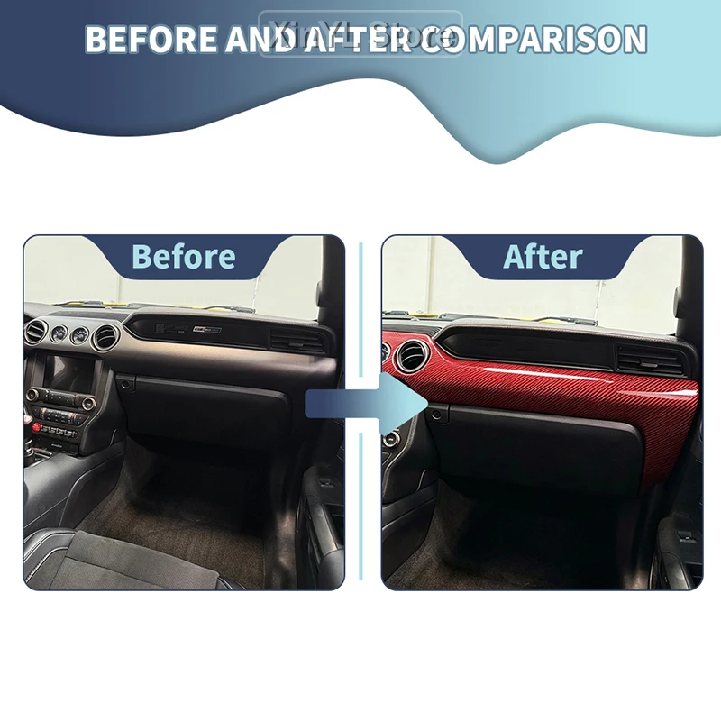 Car Interior Center Console Trim Panel Cover for Ford Mustang 2015-2023 High Version 4PCS Car Interior Accessories