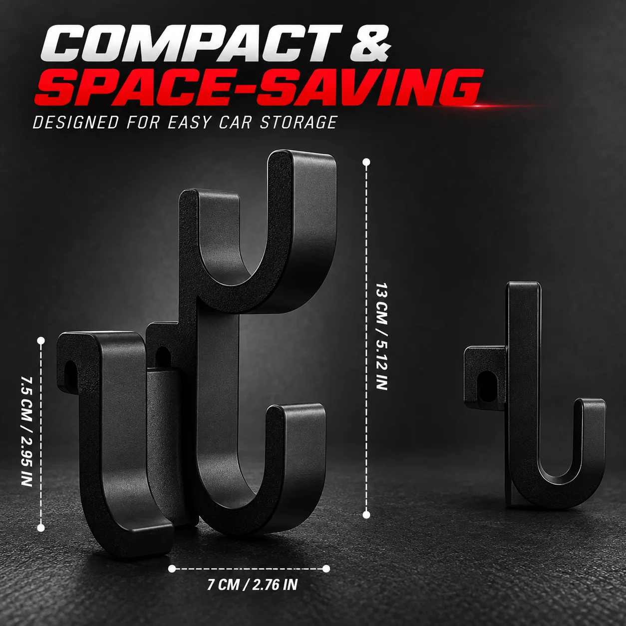 2Pcs Car Trunk Umbrella Hooks, No-Drill Multifunctional Back Storage Rack for Sedans and SUVs