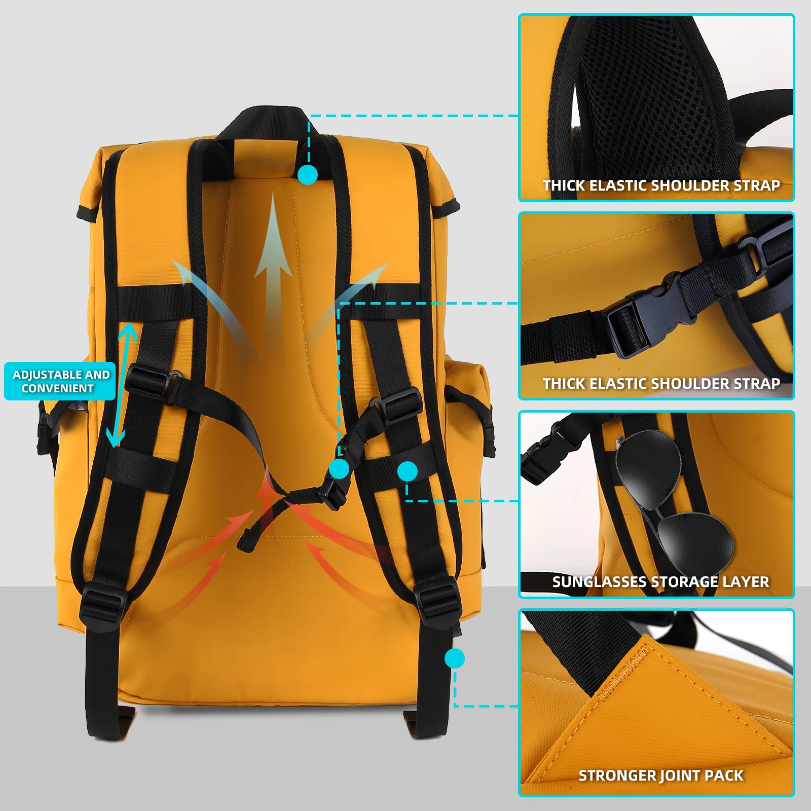 Mochila de acampamento impermeável para homens, bolsa de viagem ao ar livre, sacos esportivos unisex, mochilas de escalada, grande capacidade, caminhadas, 18"