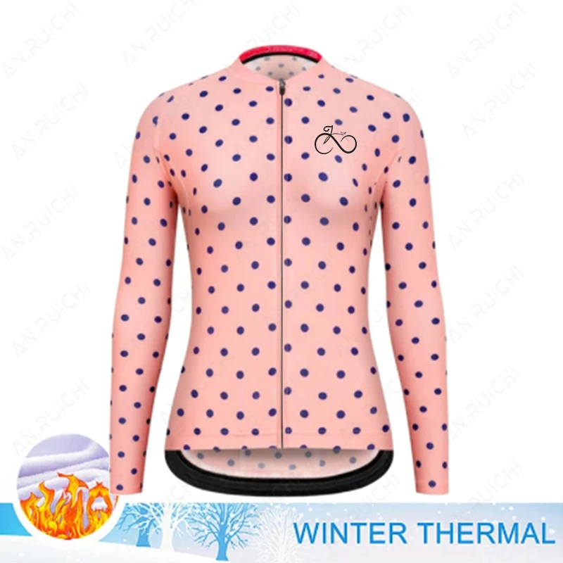 2023 Winter Warm Fleece Cycling Jerseys Women Fashion Bike Clothes Mountain Outdoor Triathlon Wear Bicycle Shirts Ropa Ciclismo