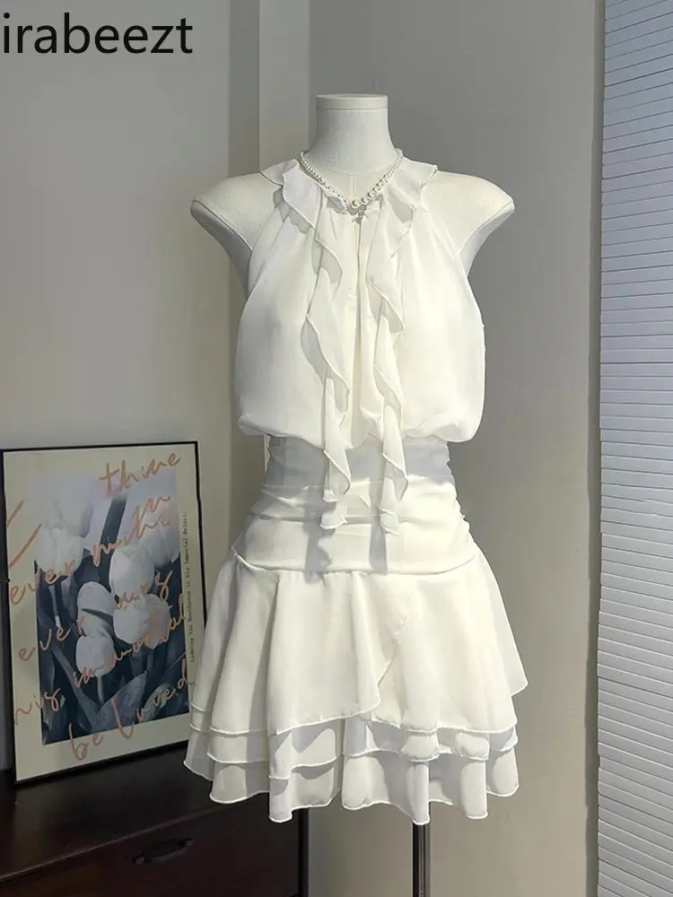 

2025 New Women's Chiffon Wrap Neck Ruffled Waist Tied Slim Boho Long Dress for Vacation Regulai Fit vestidos de fiesta pedreria