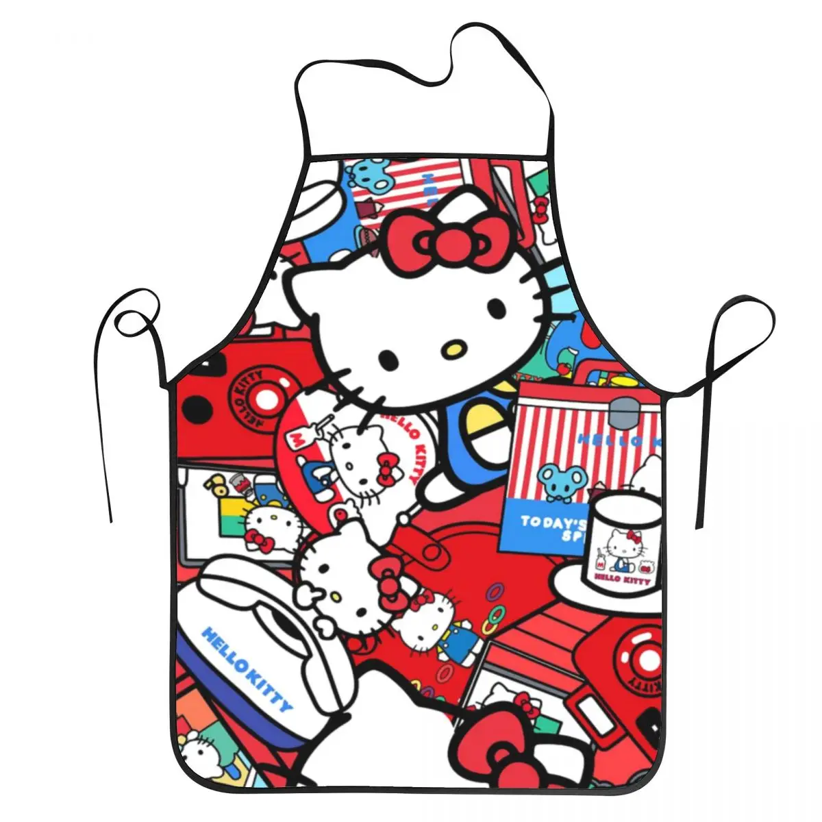 Custom Bib Hello Kitty Pattern Apron for Men Women Unisex Adult Chef Kitchen Cooking Cartoon Cat Tablier Cuisine Painting