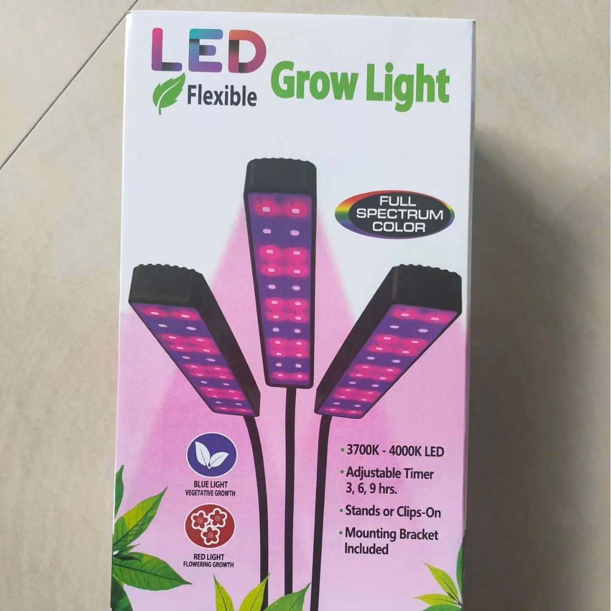 Full Spectrum Clip On LED Plant Supplement Light, Multi-head Timing Dimmable Grow Lamp for Succulents & Flower Plants