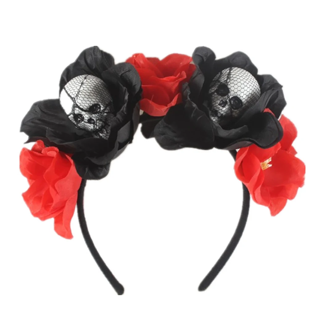 1Pcs Halloween Headbands Simulation Flower Head Buckle Halloween Party Festive Headband Foam Skull Horror Headwear Accessories