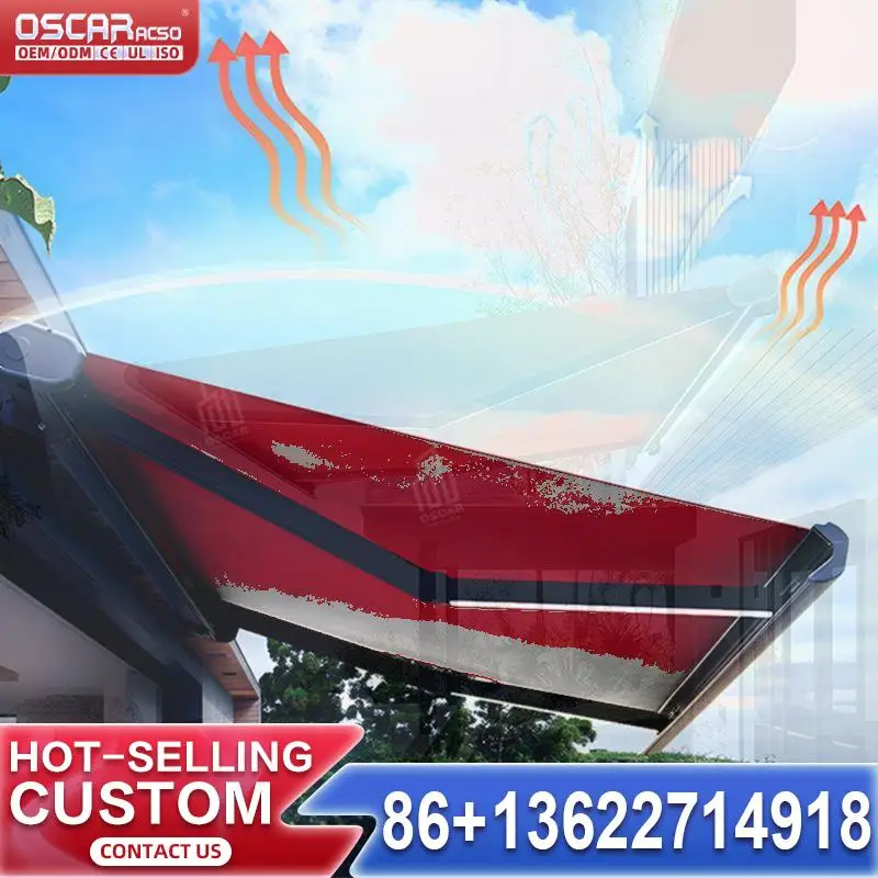 

10 foot outdoor automatic retractable aluminum rain canopy for window and garden DIY outdoor shelter awning suitable for USA BAC