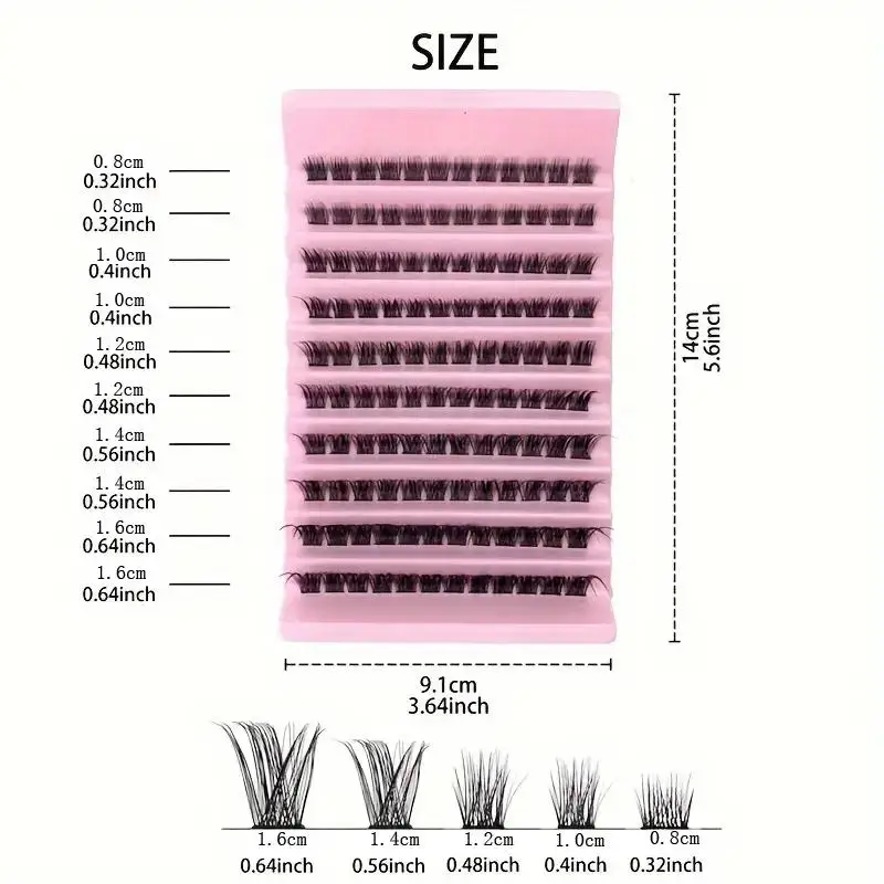 حزم رموش اصطناعية بمظهر طبيعي ، منفوشة ، لفة ، صندوقان من 8-16