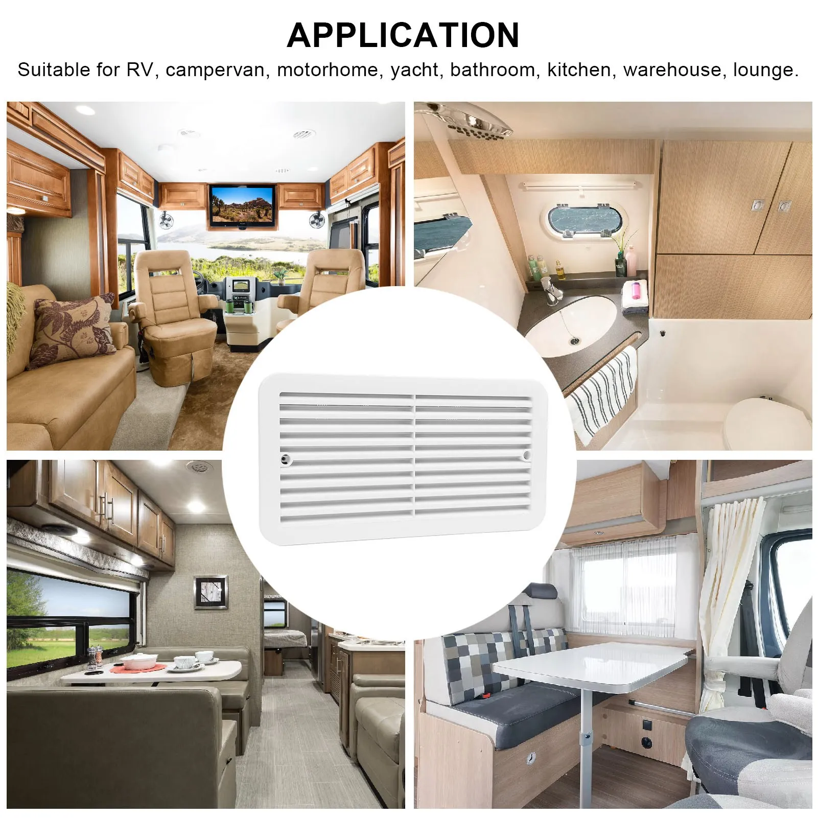 

RV Side Vent Fan 24V 5W Single Way Side Air Outlet Ventilation Exhaust Fan for Campervan Trailer Yacht RV Side Vent Fan