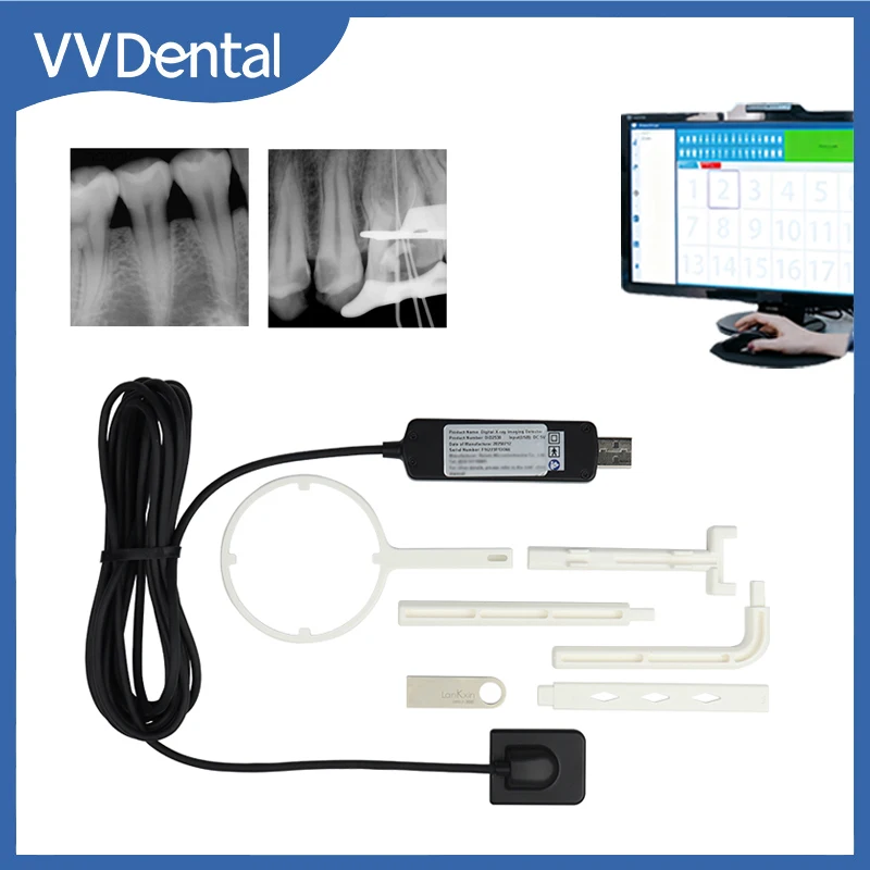 

VVDental Digital X-ray Sensor RVG Intraoral Imaging System with Software Driver USB Cable Radiovisografo Dental Image Equipment