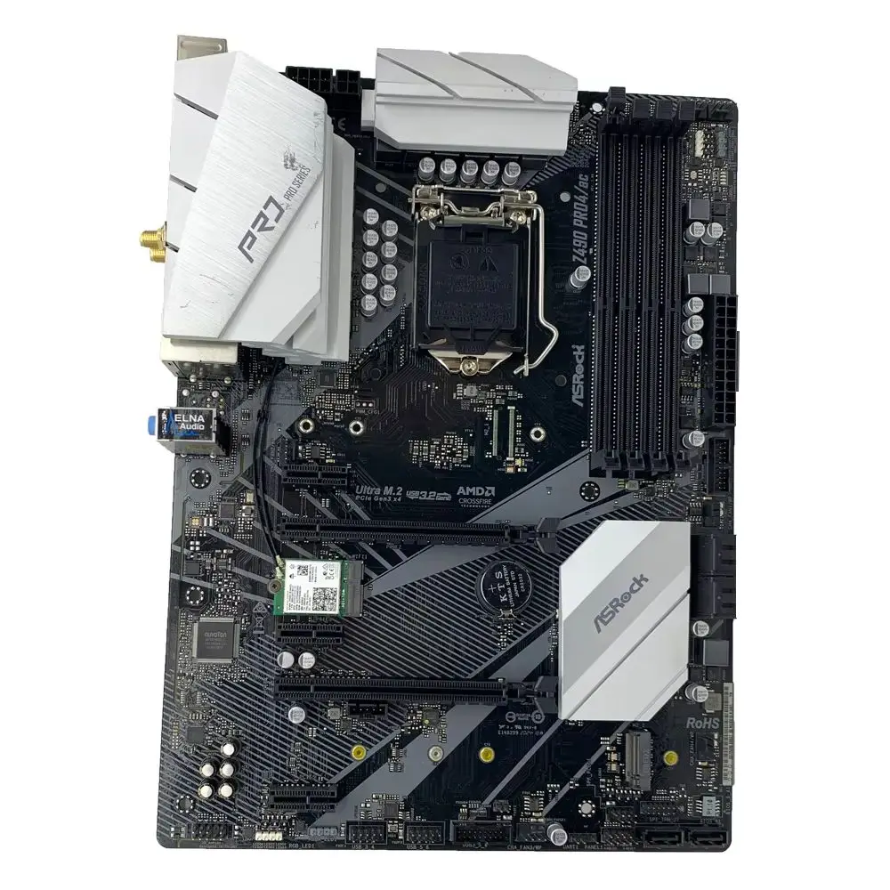 ASROCK Z490 PRO4/AC LGA 1200 motherboard Z490 placa mãe CPU Support i9-10900K i7-10700K i5-11400F i5-10600KF DDR4 Ultra M.2 ATX