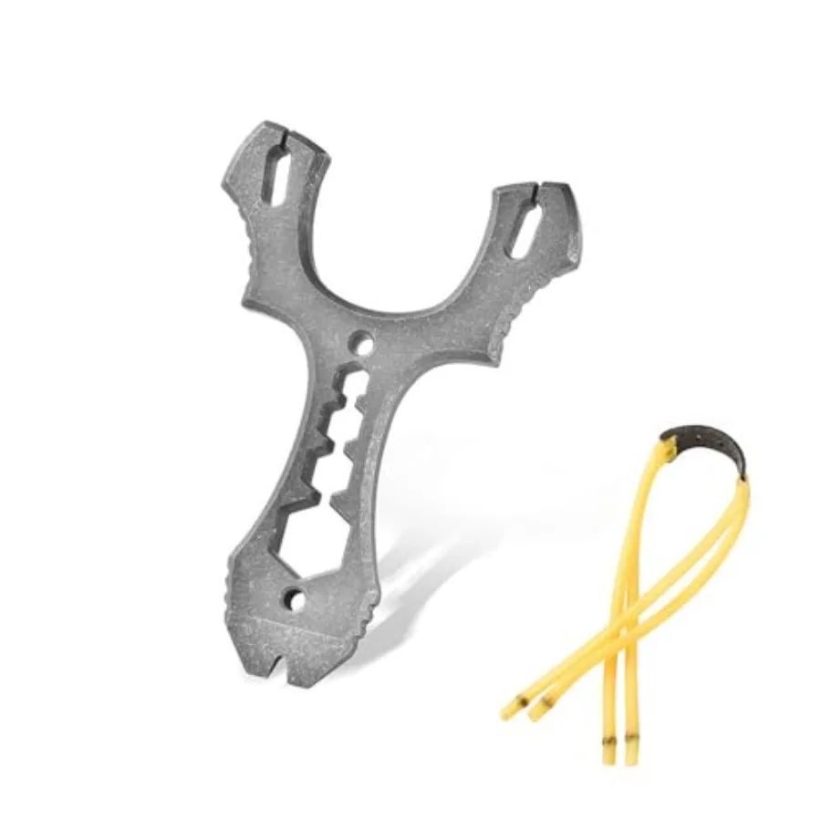 

Титановая рогатка для взрослых, многофункциональная, для охоты и стрельбы, с шестигранным ключом и ломом, легкая, с покрытием Stone Wash, для активного отдыха и кемпинга