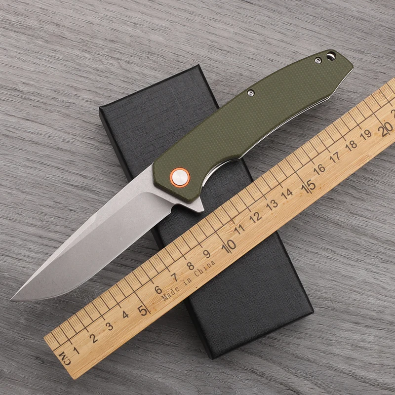 

D2 Steel Flax Handle Folding Knife Outdoor Camping Survival Defensive Household Fruit Cutting Sharp Tool