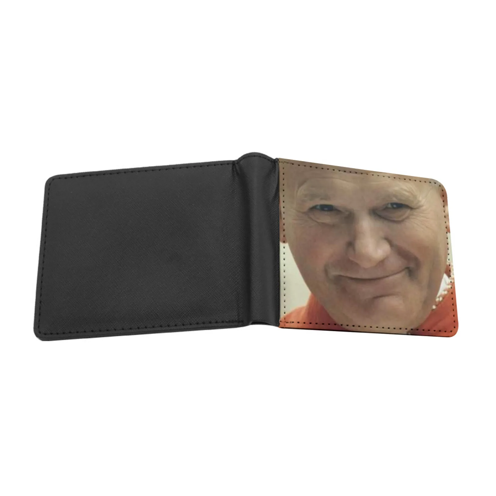 John Paul Ii New Men's Wallet Short Fashion Pu Leather Wallet Multi Card Wallet Pope Holy Saint Jesus Christ Not Afraid Jesus
