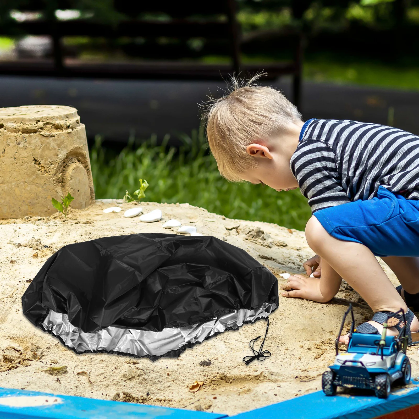 

Outdoor Garden Cover Waterproof Dustproof Durable Sandbox Protector Easy Installation Removal Cleaning 1Set