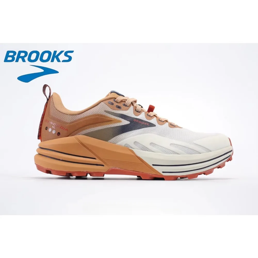 حذاء Brooks Cascadia 16 Series للرجال للجري في الهواء الطلق من Mountain Trail مبطن ومسامي ومريح