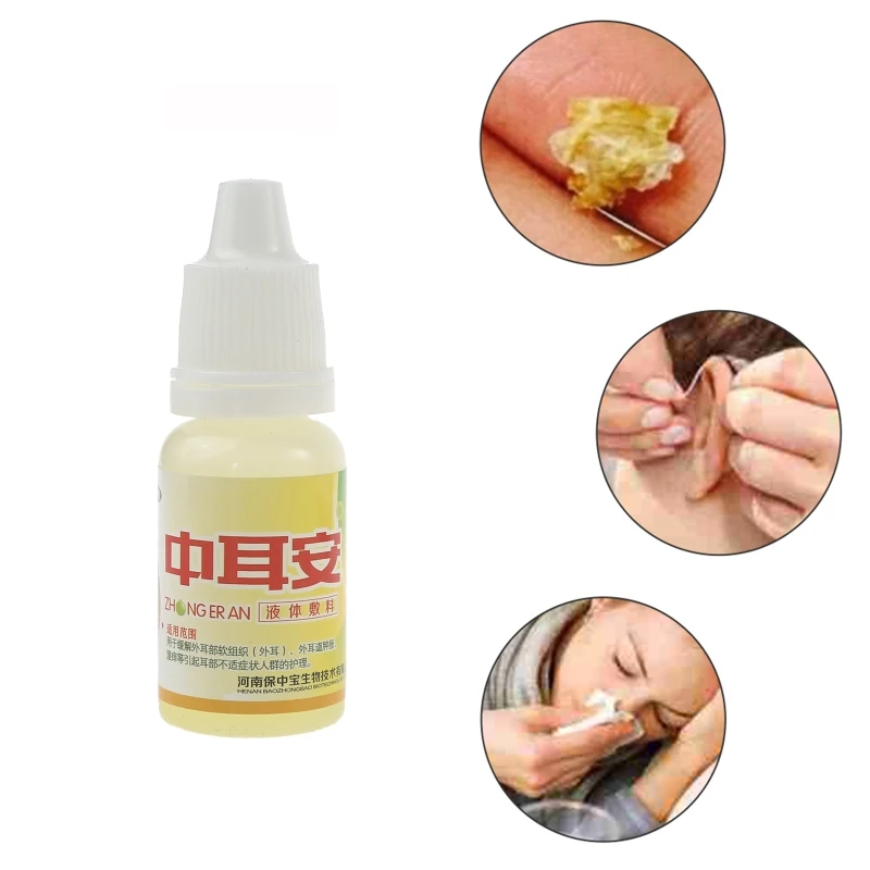 10ml Herbal Ear Nourishing Drops Acute Otitis Media Tinnitus Cleaning Liquid Dropship