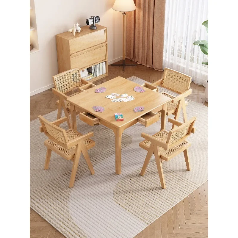 Solid wood square table chess and card table household square dining eight immortals  casual table
